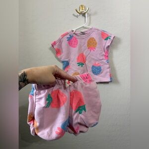 Zara Pink Fruit Print Kids Set
